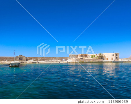 Greek resort harbor breakwater (Crete, Chania Old Town) Greek resort harbor breakwater (Crete, Chania Old Town) 118906989