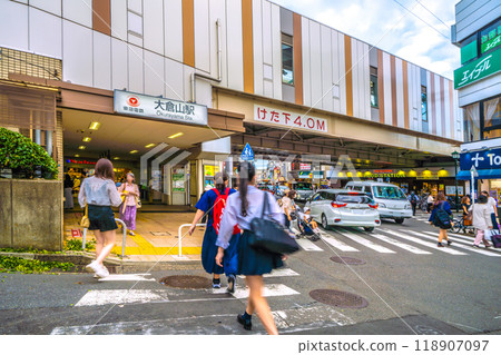 Yokohama cityscape in Japan in October. View of Okurayama Station and other areas. 118907097