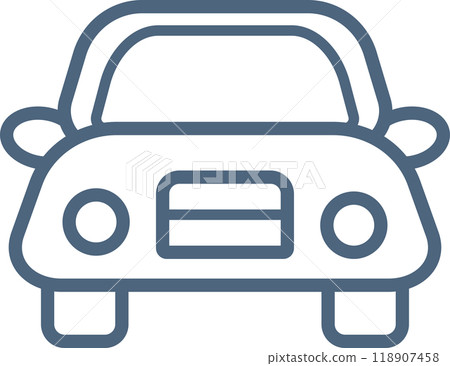 Line drawing car icon Line drawing car icon 118907458