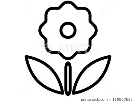 黑色簡單花圖標 118907625