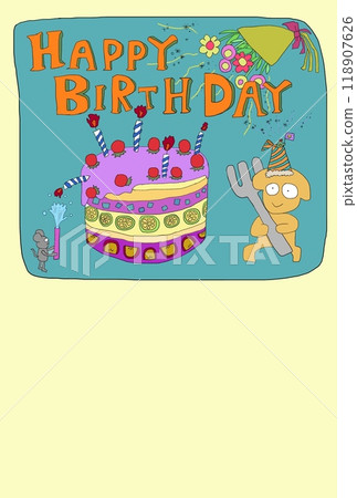 HAPPY BIRTHDAY CARD Birthday card illustration HAPPY BIRTHDAY CARD Birthday card illustration 118907626