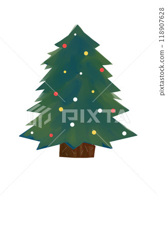 水彩畫的聖誕樹 118907628