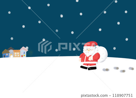 安靜的夜景和聖誕老人的插圖 安靜的夜景和聖誕老人的插圖 118907751
