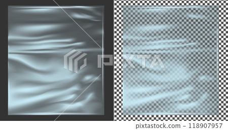Realistic transparent plastic wrapper 118907957