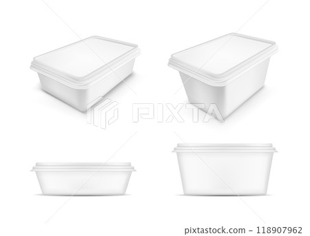 White packaging with lid for food 118907962