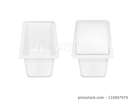 White packaging with lid for food 118907978