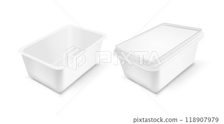 White packaging with lid for food 118907979