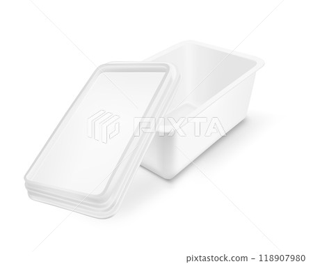 White packaging with lid for food 118907980