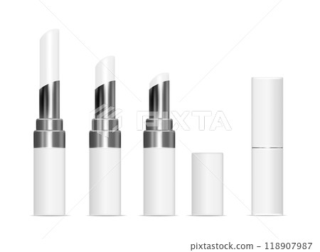 White tubes with white lipstick. Vector mock up White tubes with white lipstick. Vector mock up 118907987
