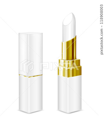 White tubes with white lipstick. Vector mock up 118908003