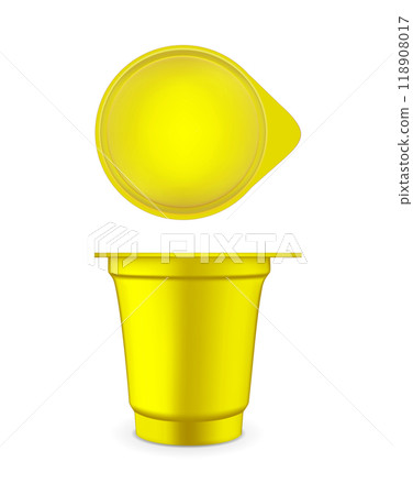 Gold plastic container for yogurt and other food Gold plastic container for yogurt and other food 118908017