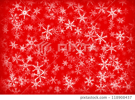 Christmas background or card with handdrawn snowflakes falling for invitation or xmas holiday greetings 118908437