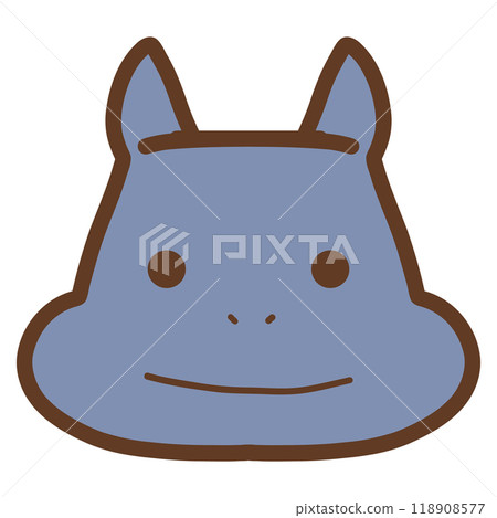 Hand drawn hippopotamus face Hand drawn hippopotamus face 118908577
