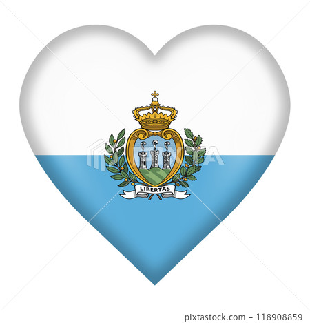 San Marino flag heart button San Marino flag heart button 118908859