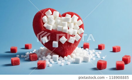 red hard and white sugar cube red hard and white sugar cube 118908885