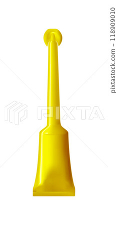 Plastic gold tube. Packaging for cosmetics and toothpaste and medicine 118909010