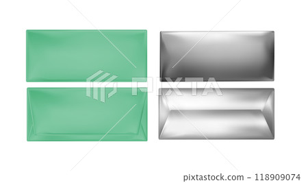 Green and foil package for snacks, food and chocolate Green and foil package for snacks, food and chocolate 118909074