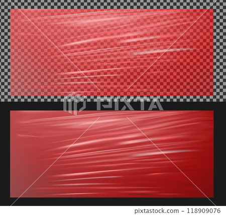 Realistic transparent plastic wrapper Realistic transparent plastic wrapper 118909076