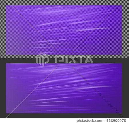 Realistic transparent plastic wrapper Realistic transparent plastic wrapper 118909078