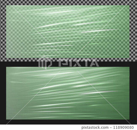 Realistic transparent plastic wrapper Realistic transparent plastic wrapper 118909080