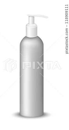 Black plastic bottle with pump dispenser 118909111