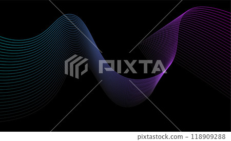 Dynamic wave patterns create vibrant lines against a black background in a colorful abstract design. Vector illustration Dynamic wave patterns create vibrant lines against a black background in a colorful abstract design. Vector illustration 118909288