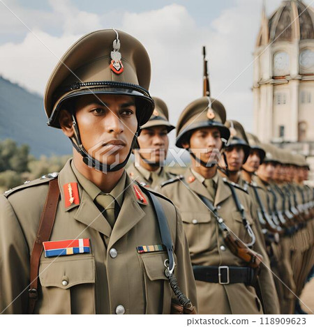 Military personnel on duty 118909623