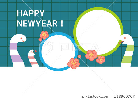 新年賀卡模板蛇年 新年賀卡模板蛇年 118909707