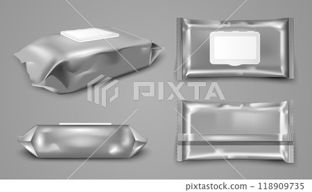 Black wet wipes package with flap Black wet wipes package with flap 118909735