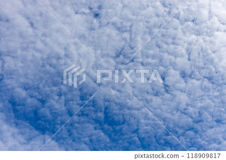 Autumn blue sky and white clouds 118909817