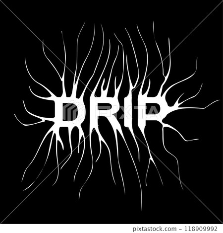 Drip- slogan tee print design with distorted typography and a modern gothic graffiti style. Grunge lettering word. Flat vector illustration for embroidery. 118909992
