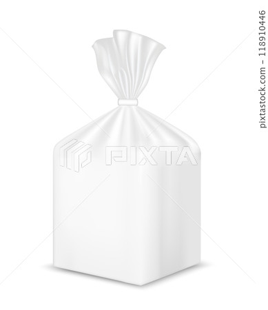 Foil or paper packaging. Sachet for bread, coffee, sweets, cookies and gift Foil or paper packaging. Sachet for bread, coffee, sweets, cookies and gift 118910446