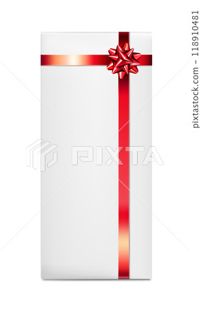 Gift box with red ribbon and bow 118910481