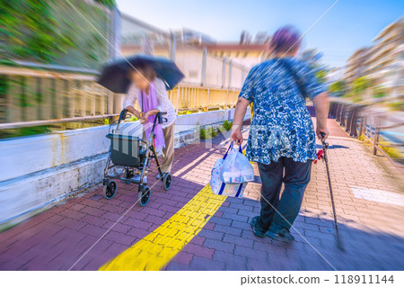 Kawasaki cityscape in Japan: Aging society... = In Kawasaki city 118911144