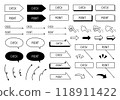 Set of handwritten check and point marks 118911422