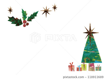 Christmas corner frame made from painted paper Christmas corner frame made from painted paper 118911689