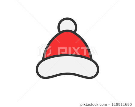Illustration of Santa Claus hat icon (line drawing color) Illustration of Santa Claus hat icon (line drawing color) 118911690