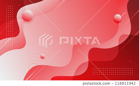 Red background with fluid gradient wavy shapes 118911942
