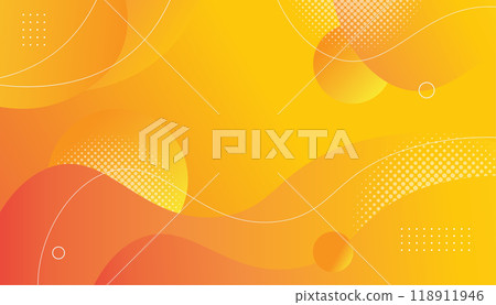 Orange background with fluid gradient wavy shapes 118911946