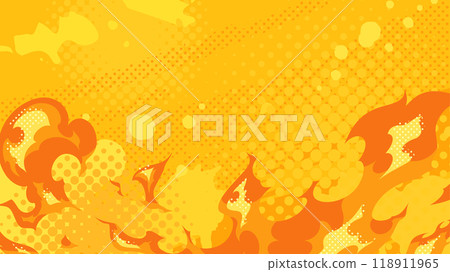 Flame effect and halftone background illustration_16:9 118911965
