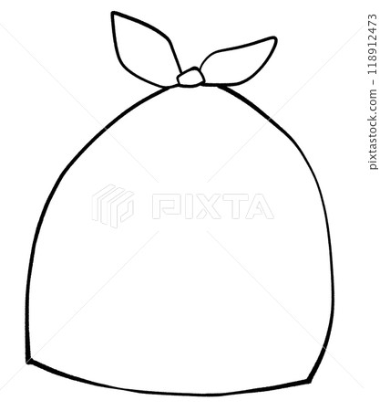 Illustration of a white bag with a tied top Illustration of a white bag with a tied top 118912473