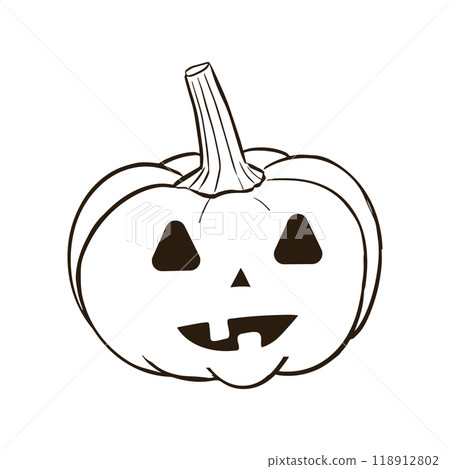 Halloween pumpkin card vector illustration. Halloween vector illustration hand drawing trick or treat 118912802