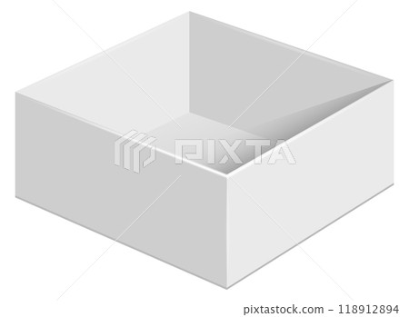 Square container mockup. Realistic blank paper box 118912894