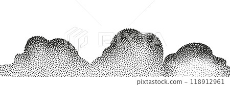 A wave of black dots with a sandy texture. An abstract, grainy background featuring a noisy gradient pattern. 118912961