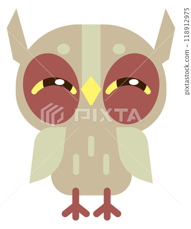 Tired owl color character. Sleepy bird icon 118912975