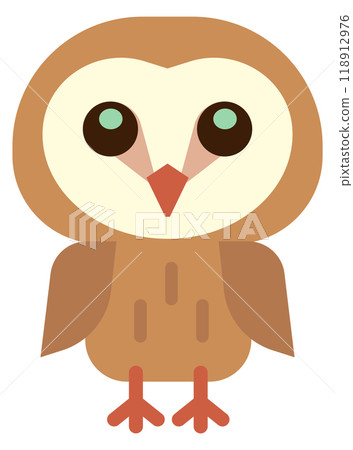 Forest bird icon. Owl character. Cute animal 118912976