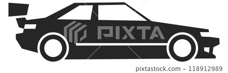 Race car black icon. Modern sport auto Race car black icon. Modern sport auto 118912989