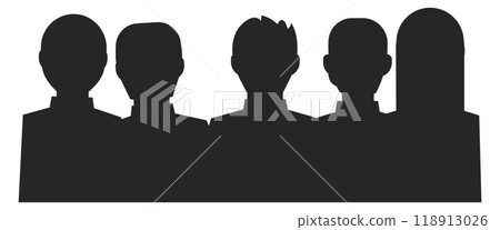 People heads black silhouettes. Audience crowd icon 118913026