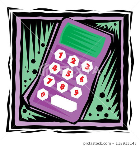 Realistic digital calculator icon vector illustration Realistic digital calculator icon vector illustration 118913145