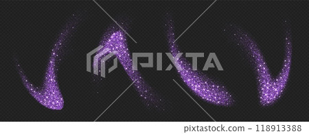 Purple glitter splashes, shiny star dust explosion, shimmer spray effect, festive holiday particles Purple glitter splashes, shiny star dust explosion, shimmer spray effect, festive holiday particles 118913388
